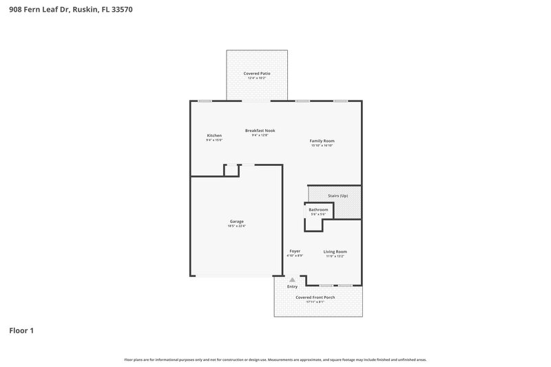 2,425/Mo, 908 Fern Leaf Drive Ruskin, FL 33570 Floor Plan View