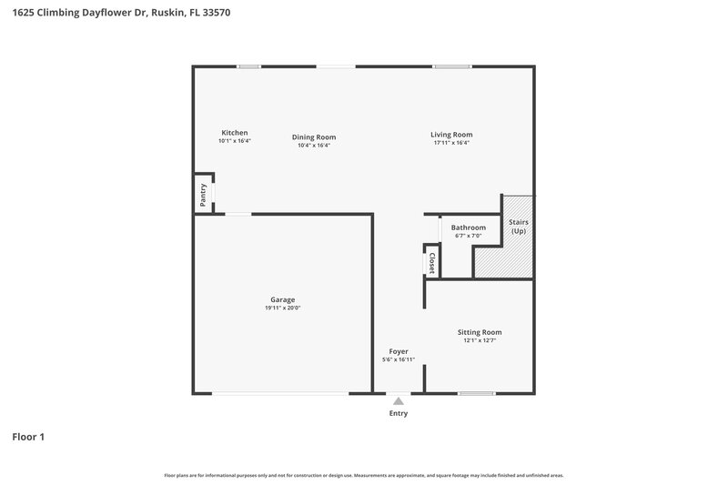 2,475/Mo, 1625 Climbing Dayflower Dr Ruskin, FL 33570 Floor Plan View