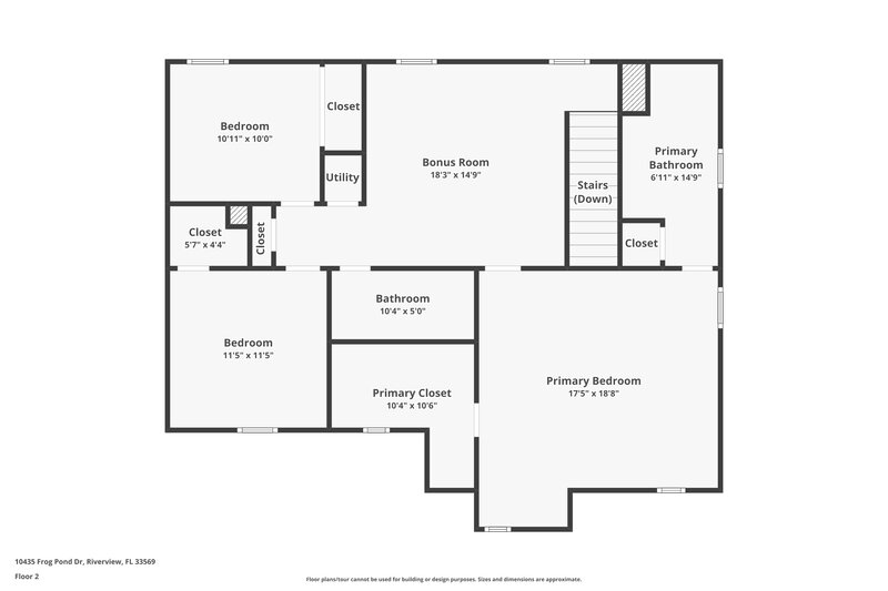 2,115/Mo, 10435 Frog Pond Dr Riverview, FL 33569 Floor Plan View 2