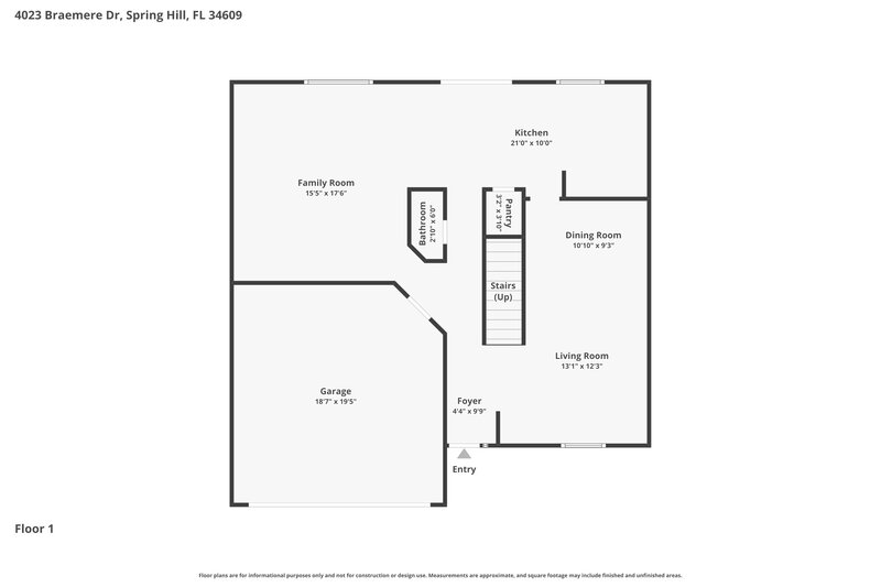 2,275/Mo, 4023 Braemere Dr Spring Hill, FL 34609 Floor Plan View