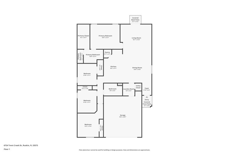 2,035/Mo, 6724 Trent Creek Dr Ruskin, FL 33573 Floor Plan View