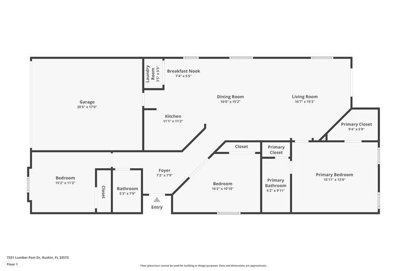 1,980/Mo, 7331 Lumber Port Drive Ruskin, FL 33573 Floor Plan View