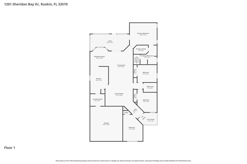 2,360/Mo, 1201 Sheridan Bay Dr Ruskin, FL 33570 Floor Plan View