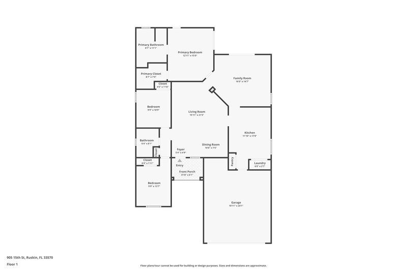 1,940/Mo, 905 15th St NE Ruskin, FL 33570 Floor Plan View