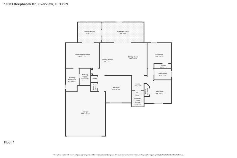 2,140/Mo, 10603 Deepbrook Dr Riverview, FL 33569 Floor Plan View
