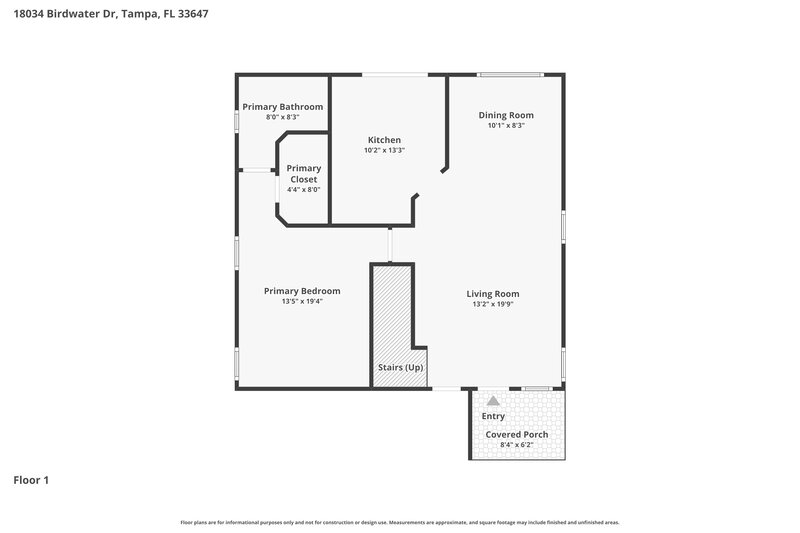 2,460/Mo, 18034 Birdwater Dr Tampa, FL 33647 Floor Plan View