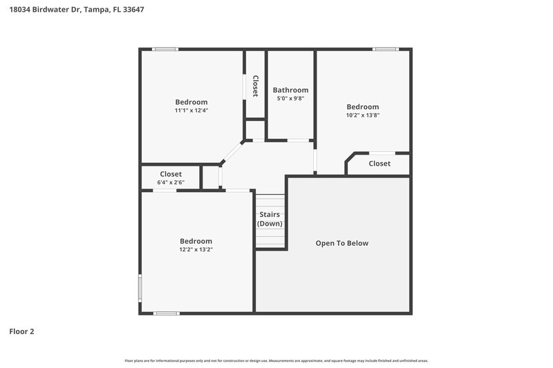 2,460/Mo, 18034 Birdwater Dr Tampa, FL 33647 Floor Plan View 2