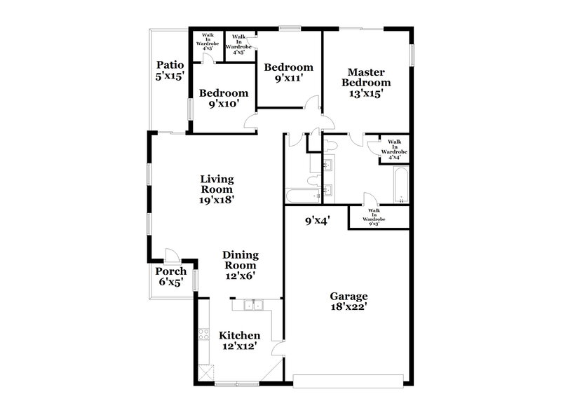 2,505/Mo, 2412 Cattleman Dr Brandon, FL 33511 Floor Plan View