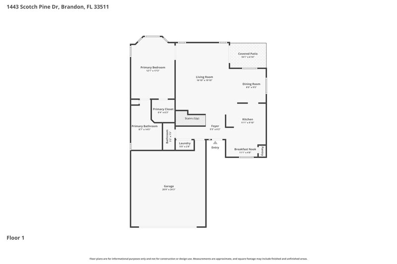 2,545/Mo, 1443 Scotch Pine Dr Brandon, FL 33511 Floor Plan View