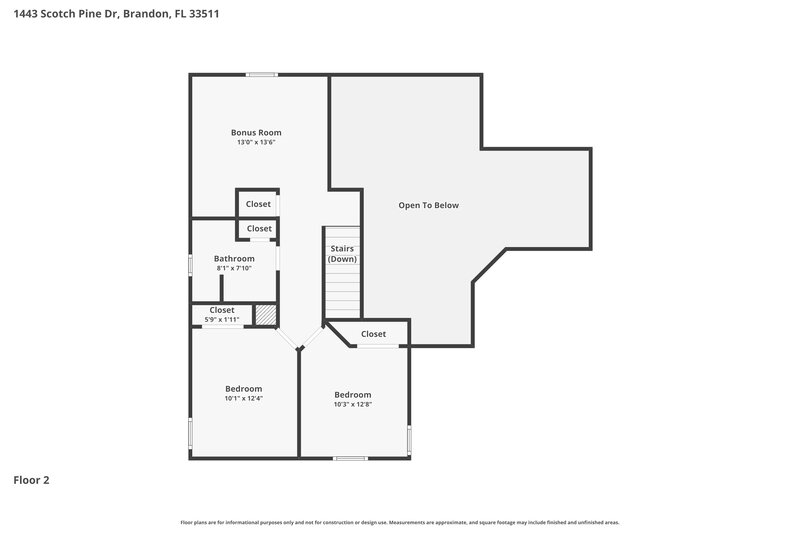 2,545/Mo, 1443 Scotch Pine Dr Brandon, FL 33511 Floor Plan View 2
