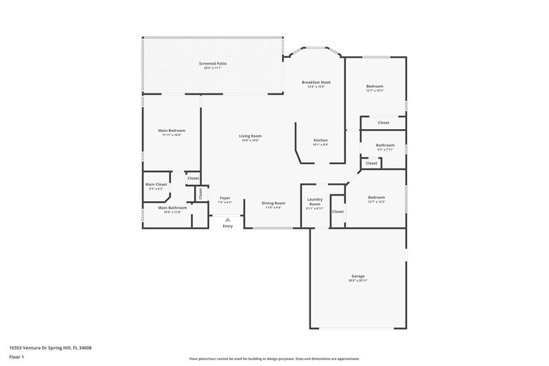2,100/Mo, 10353 Ventura Dr Spring Hill, FL 34608 Floor Plan View