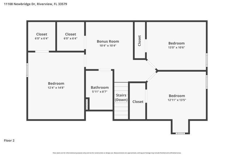 2,335/Mo, 11108 Newbridge Drive Riverview, FL 33579 Floorplan View 2