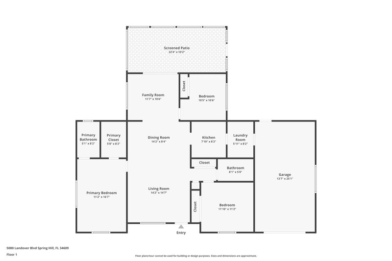 1,760/Mo, 5080 Landover Blvd Spring Hill, FL 34609 Floor Plan View