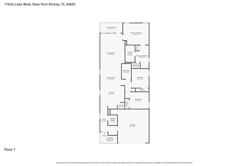 2,410/Mo, 11622 Lake Blvd New Port Richey, FL 34655 Floor Plan View