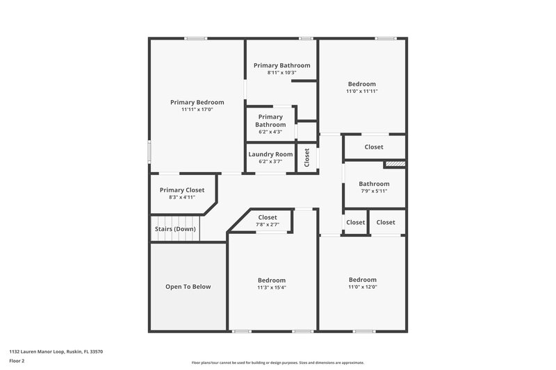 2,185/Mo, 1132 Lauren Manor Loop Ruskin, FL 33570 Floor Plan View 2