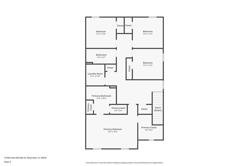 2,485/Mo, 12102 Fawn Brindle St Riverview, FL 33578 Floor Plan View 2