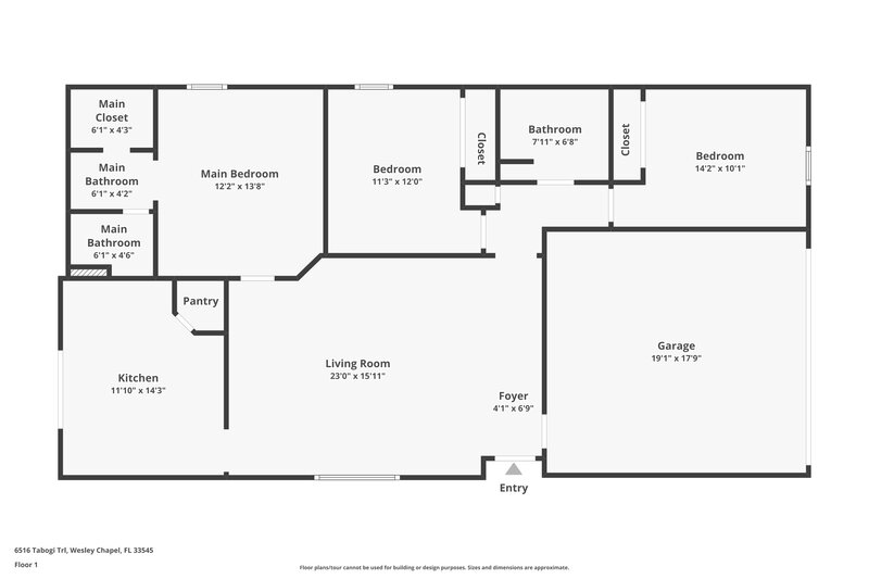 2,090/Mo, 6516 Tabogi Trl Wesley Chapel, FL 33545 Floor Plan View