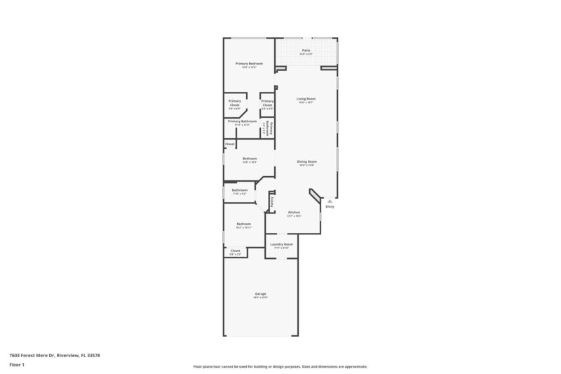 2,240/Mo, 7603 Forest Mere Dr Riverview, FL 33578 Floorplan View