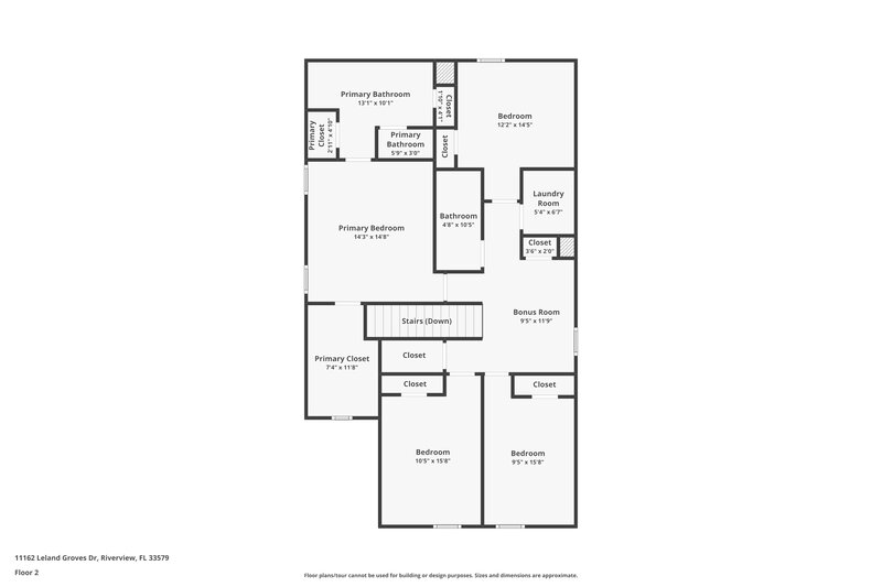 2,475/Mo, 11162 Leland Groves Dr Riverview, FL 33579 Floor Plan View 2
