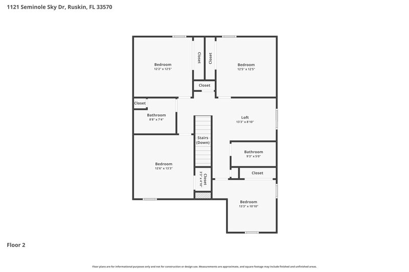 2,625/Mo, 1121 Seminole Sky Dr Ruskin, FL 33570 Floor Plan View 2