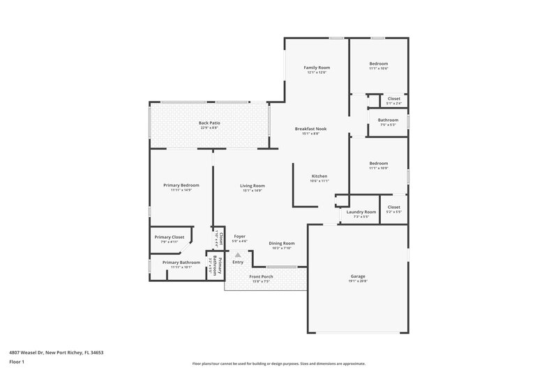 1,985/Mo, 4807 Weasel Dr New Port Richey, FL 34653 Floor Plan View