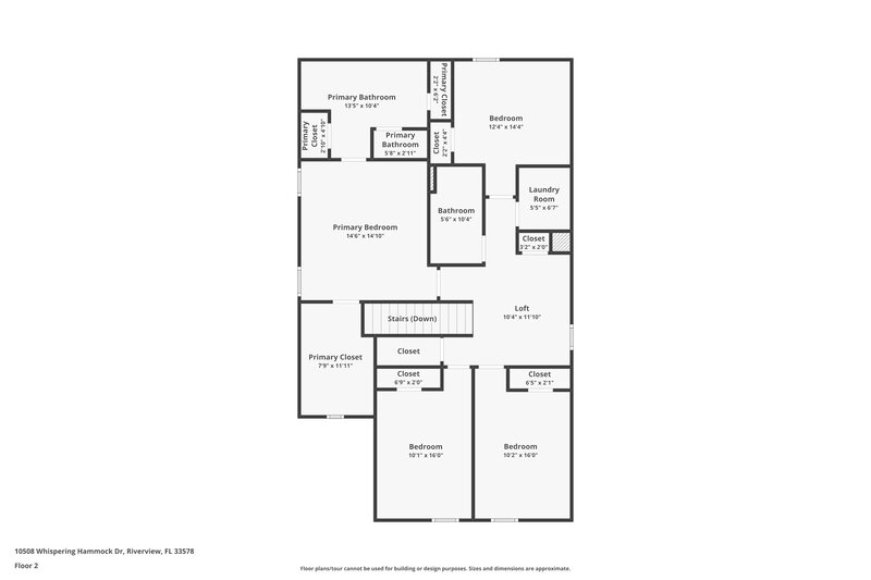 2,295/Mo, 10508 Whispering Hammock Dr Riverview, FL 33578 Floorplan View 2