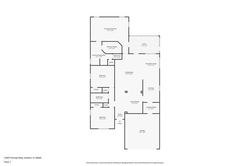 3,220/Mo, 13207 Precept Way Hudson, FL 34669 Floor Plan View