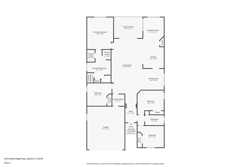 2,240/Mo, 510 Caribe Ridge Way Ruskin, FL 33570 Floor Plan View