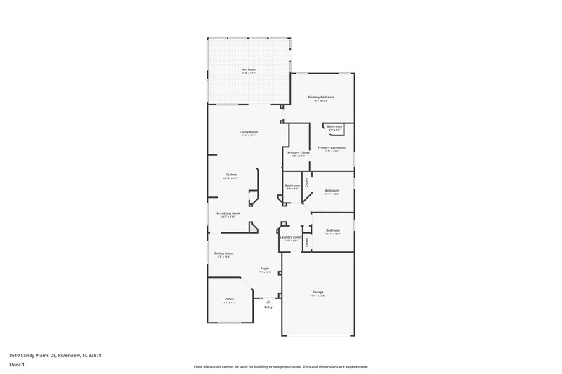 2,240/Mo, 8610 Sandy Plains Dr Riverview, FL 33578 Floor Plan View