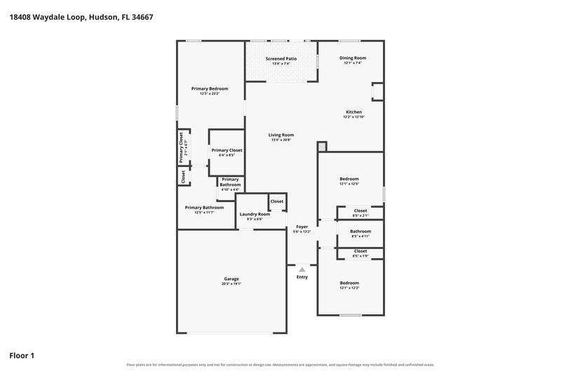 1,980/Mo, 18408 Waydale Loop Hudson, FL 34667 Floorplan View