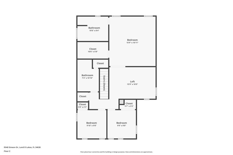 2,210/Mo, 9548 Simeon Dr Land O Lakes, FL 34638 Floor Plan View 2