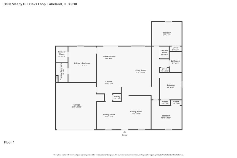 2,145/Mo, 3830 Sleepy Hill Oaks Loop Lakeland, FL 33810 Floor Plan View