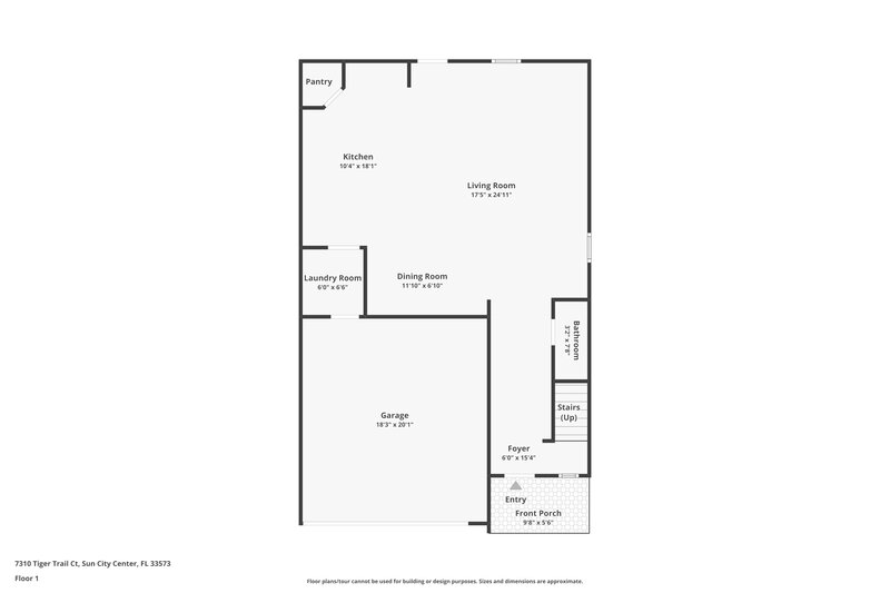 2,280/Mo, 7310 Tiger Trail Ct Sun City Center, FL 33573 Floor Plan View