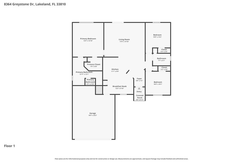 3,080/Mo, 8364 Greystone Dr Lakeland, FL 33810 Floor Plan View