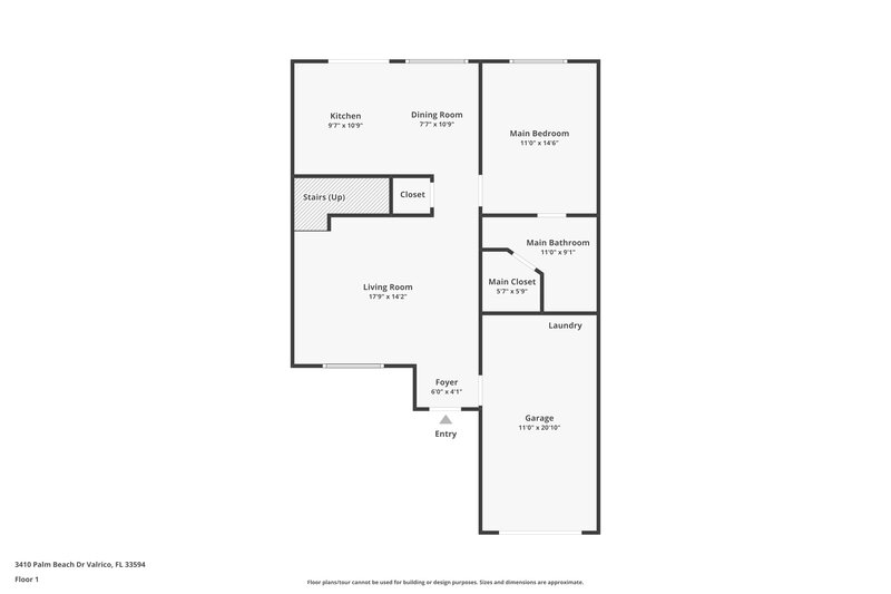 2,060/Mo, 3410 Palm Beach Dr Valrico, FL 33594 Floor Plan View