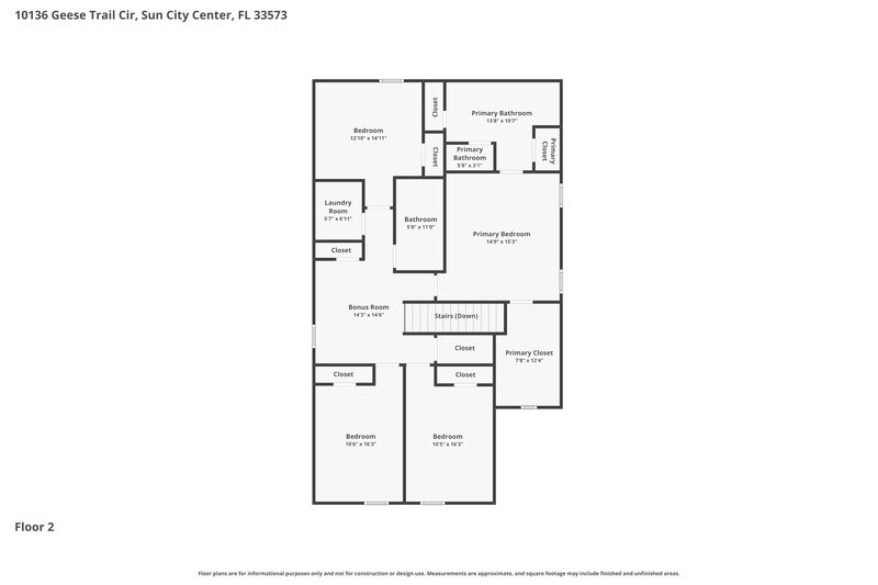 2,290/Mo, 10136 Geese Trail Cir Sun City Center, FL 33573 Floor Plan View 2