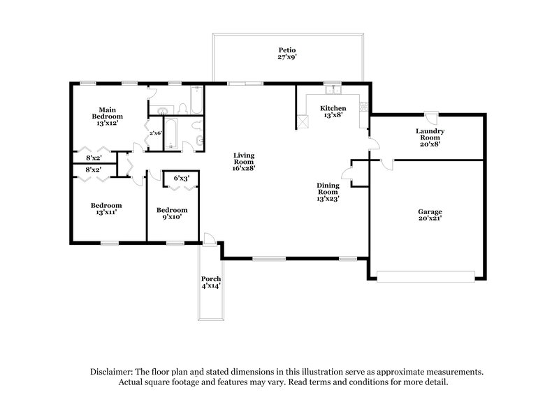2,210/Mo, 606 Rosemarie Ave Brandon, FL 33511 Floor Plan View