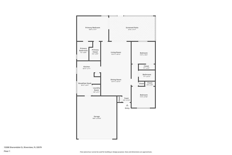 3,160/Mo, 13208 Sharondale Ct Riverview, FL 33579 Floor Plan View