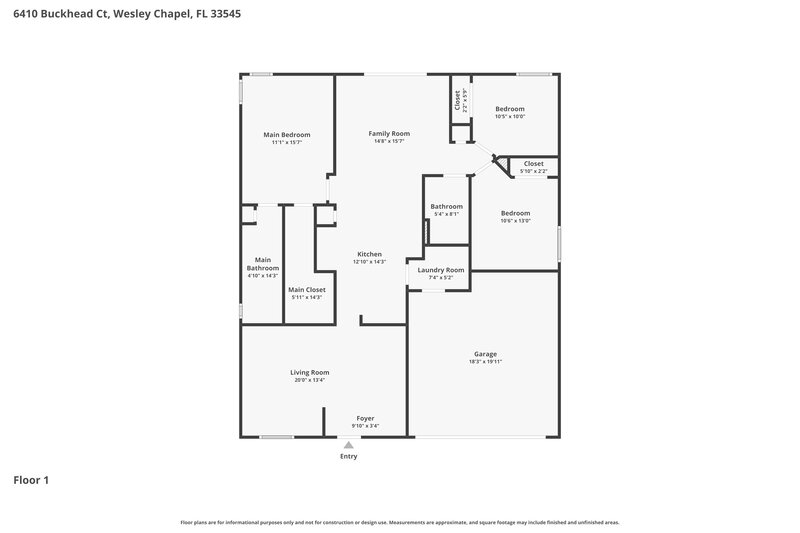 2,095/Mo, 6410 Buckhead Ct Wesley Chapel, FL 33545 Floor Plan View