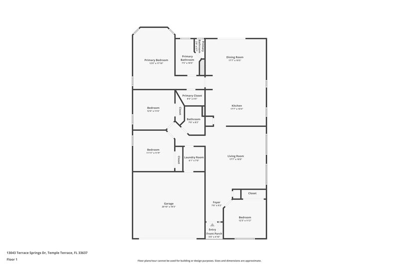 2,305/Mo, 13043 Terrace Springs Dr Temple Terrace, FL 33637 Floor Plan View