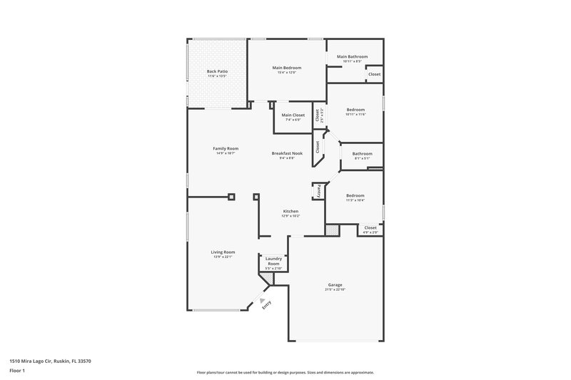 2,085/Mo, 1510 Mira Lago Cir Ruskin, FL 33570 Floor Plan View