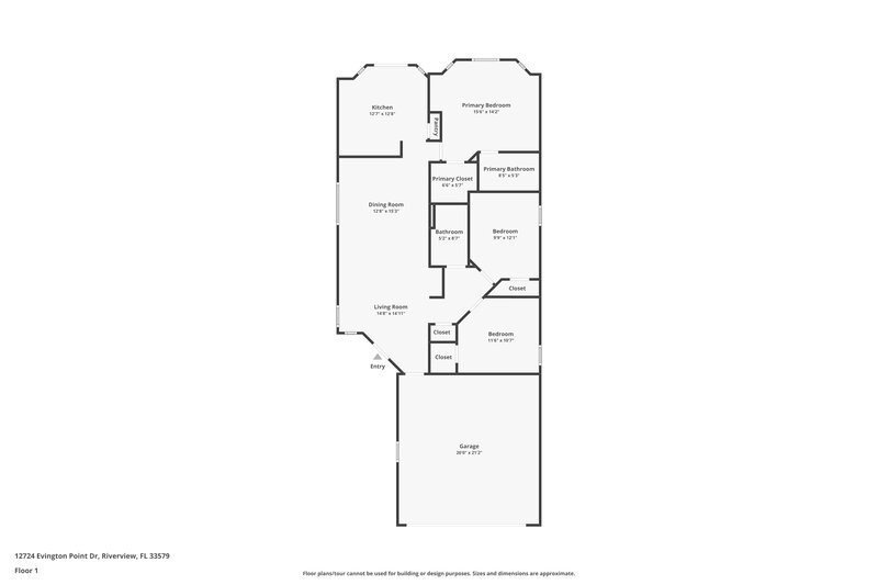 1,985/Mo, 12724 Evington Point Dr Riverview, FL 33579 Floor Plan View