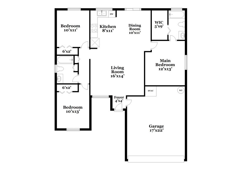 2,125/Mo, 6126 School House Ct Zephyrhills, FL 33545 Floor Plan View