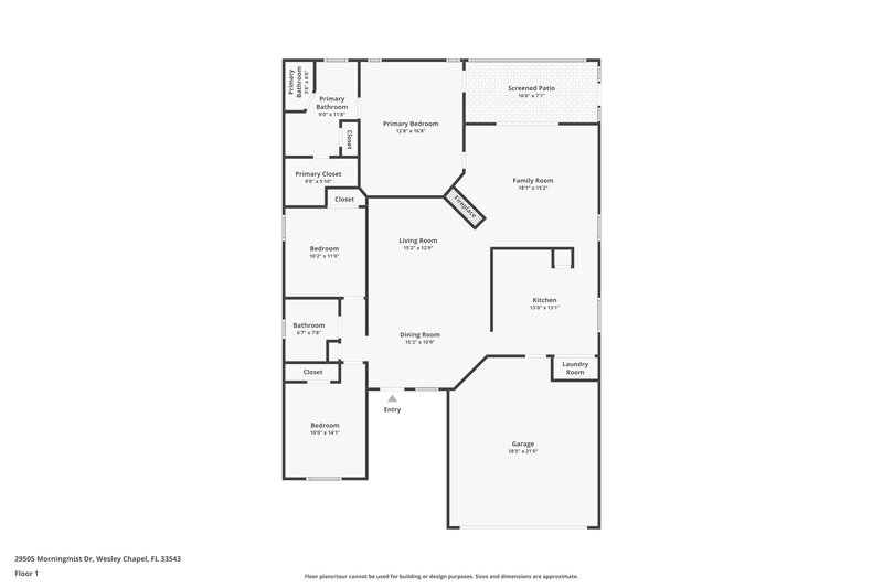 2,315/Mo, 29505 Morningmist Dr Zephyrhills, FL 33543 Floor Plan View