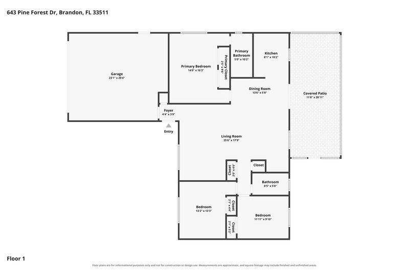 2,065/Mo, 643 Pine Forest Dr Brandon, FL 33511 Floor Plan View
