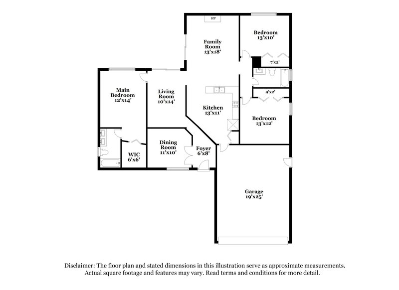 2,425/Mo, 1352 Foxboro Dr Brandon, FL 33511 Floor Plan View