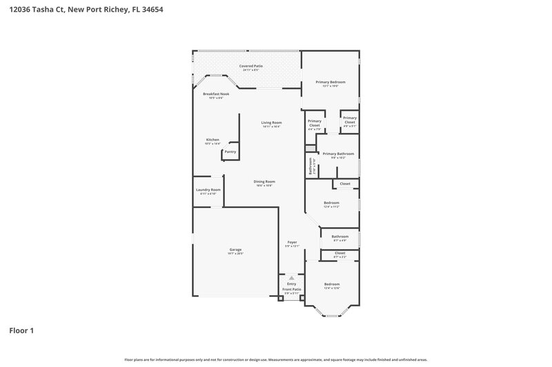 2,155/Mo, 12036 Tasha Ct New Port Richey, FL 34654 Floor Plan View