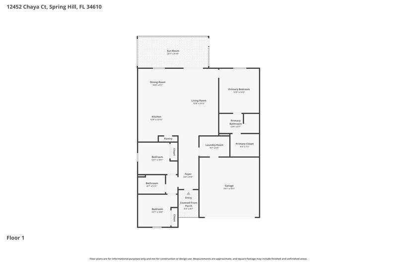 1,975/Mo, 12452 Chaya Ct Spring Hill, FL 34610 Floor Plan View