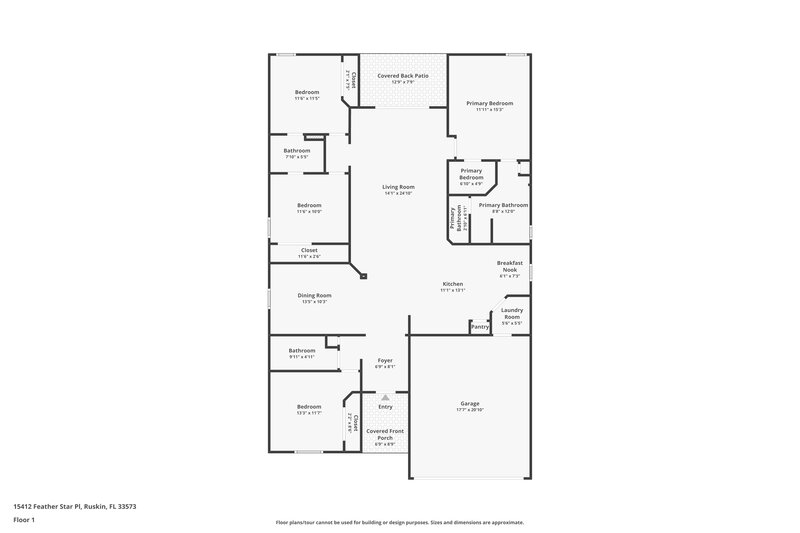 2,350/Mo, 15412 Feather Star Pl Ruskin, FL 33573 Floor Plan View