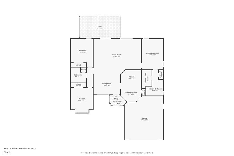 2,420/Mo, 1708 Larabie Ct Brandon, FL 33511 Floor Plan View